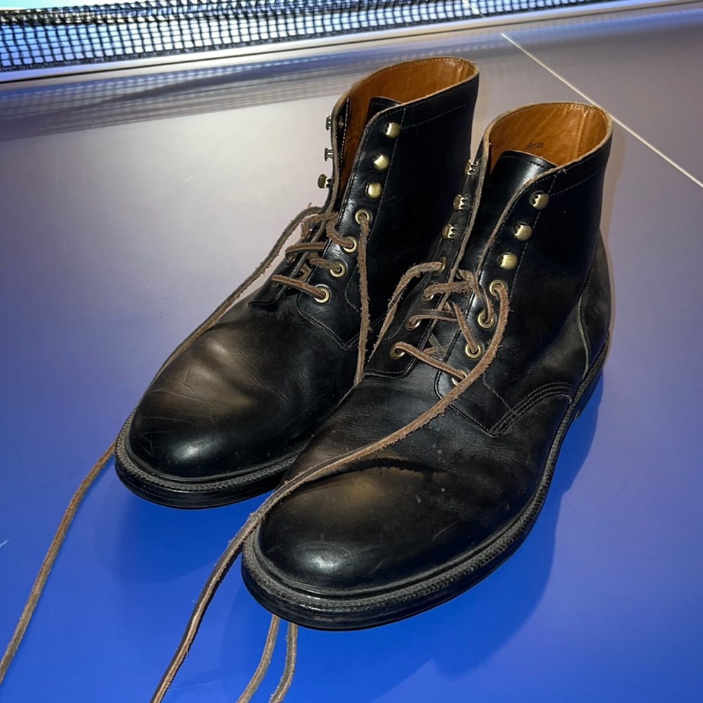 Grant Stone Black Leather Boots